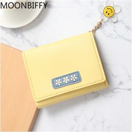 Short Wallet 2022 New Trend Ladies Folding Korean Version Women Wallet Simple Small Fresh Cute Coin Purse Card Bag Female Hasp