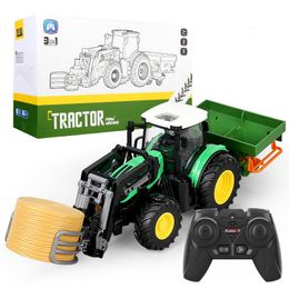 ElectricRC Car 124 RC Tractor Trailer Farmer Truck Dump Harvest 24G 4CH Remote Control Engineering Gift for Kid 230630