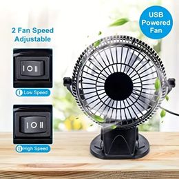 1pc Clip Type Fan, 4-inch (approximately 4.02 Inch) Small Desktop Fan, 3-speed Stroller Fan With Strong Airflow, USB Fan With Sturdy Clip, Suitable For Car Seats