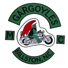 GARGOYLES FALLSTON N G MC Patch Big Size for Full Back of Jacket Rider Biker Embroidery Patch 200D