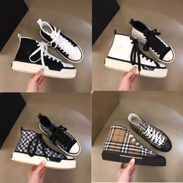 High-top canvas shoes ladies and men's casual shoes designer square sneakers breathable mesh sneakers comfortable retro letter pattern fashion couple letter.
