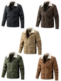 Зимняя новая мужская куртка оценочная шейка из баранины флис утолщен и плюшевый европейский и американский молодеж