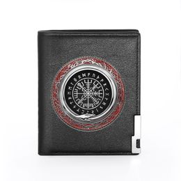 Norse Mythology Viking Sign Leather Wallet Classic Men Women Billfold Slim Credit Card/ID Holders Money Bag Male Short Purses