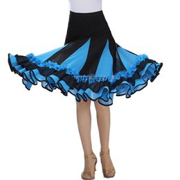 Ruffle Women's Dancers Village Dance Skirt Ballroom Latin Modern Dancewear Square Ballroom Latin Dancing Ddance Practice Wear297p