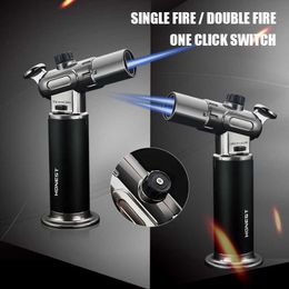 HONEST 1300C Gun Single Double Fire Switchable Fixed Lock Adjustable Flame Size Lighter Gadget NTKI