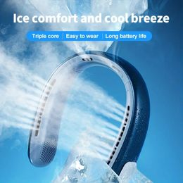 Portable Neck Fan, Hands-free Bladeless Fan, 1800 MAh Battery Powered Wearable Personal Fan, Bladeless, Rechargeable, Headphone Design, USB Powered Desk Fan