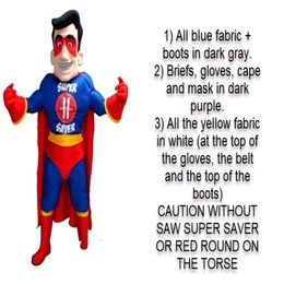 custom superman mascot costume adult size fancy carnival costume 259F