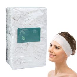 Face Care Devices Non Woven Skin Management Spa Headband 100PCs Set Disposable Non Slip Beauty Salon Makeup Elastic Wrap Hair Band Buckle 230701