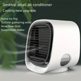 Desktop Premium Air Conditioner Fan,Portable Fan, For Bedroom Fan, Negative Ionic Cooling Fan, Household Office USB Humidification Cooling Night Light Fan