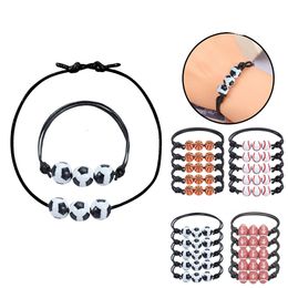 10pcs Basketball/Baseball/Soccer/rugby Ball Charm Bracelet Adjustable for Girls Soccer Party Favours Sports Theme Ball
