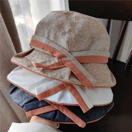 Summer Bucket Hat for Women Big Wide Brim Outdoor Soft Cotton Solid Colour Sun Hats Portable Foldable Panama Cap Fisherman Hat