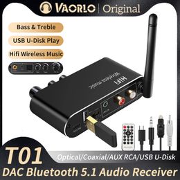 MP3/4 Adapters DAC Bluetooth 5.1 Audio Receiver U-Disk 3.5MM AUX RCA Optical Coaxial Hifi Stereo Wireless Adapter Digital to Analogue Converter 230701