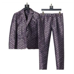 Mens Tracksuits New Suits Fashion Designer Blazers Tweed Groom Tuxedos Notch Lapel Classic f Letter Printing Groomsmen Weddingpromdinner Blazer Jacket Pant