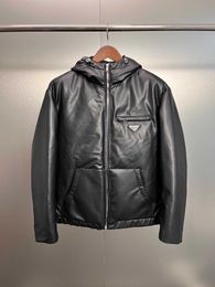 Autumn and winter men's classic storm jacket improved leather down jacket, imported top sheep skin, soft and delicate texture, three-dimensional and slim.