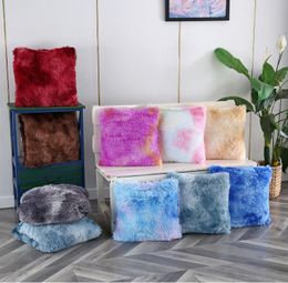 Luxury Plush Pillowcase Soft wool Long Furry Sofa Cushion Cover Pillow Pink Cover for Sofa Home Decor Winter