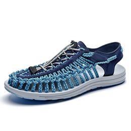 Summer Big 39-46 Sandals Size Men Fashion Handmade Weaving Design Breathable Casual Beach Shoes Outdoor For Mensandals 58286 Sandals 13670 Sandals 15586 sandals