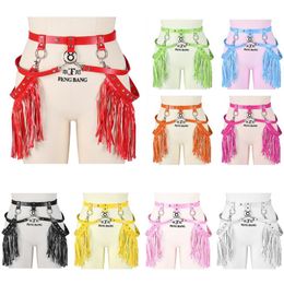 Costume Bdsm Leather Harness For Women Punk Goth Tassel Accessories Adjust Waistband Stocking Pole Dance Rave Garters Sword Belt321u