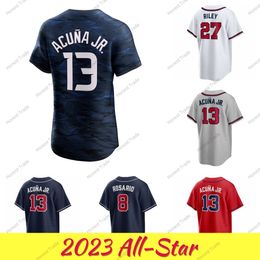 Custom Baseball Jersey All star Freddie Freeman Orlando Arcia Sean Murphy Luis Arraez Nolan Arenado Hank Aaron Austin Riley Acuna Jr. Chipper Jones New Men Kids women