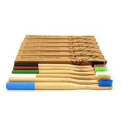 Natural Bamboo Toothbrush Tools Wood Toothbrush Bamboo Soft Bristles Natural Eco Bamboo Fibre Wooden Handle Toothbrush For Adults Party Favor 174QH