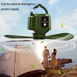 1pc Portable Camping Fan Outdoor Mini Small Fan With Night Light, Three Stop Speed, Comes With Hook Usb Charging Fan, Can Be Used As Temporary Charging Treasure