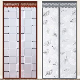 Sheer Curtains Air conditioning door curtain anti cooling and heat insulation mosquito magnetic self priming without punching 230701