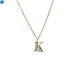 Collane da donna con lettera K semplice con ciondolo in acciaio inossidabile personalizzato a prezzo all'ingrosso