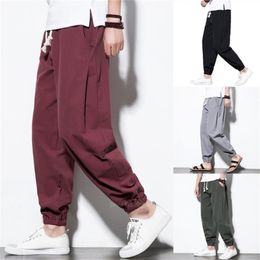 New Japanese Asian Style Pant for Men Adult Kimono Haori Vintage Samurai Chinese Male Leggings Trousers Maxi M-5XL184J