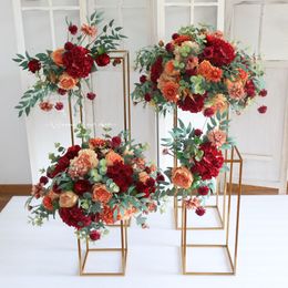 Dried Flowers Customised large multisize artificial flower ball wedding table Centre decoration shelf party stage display 230701