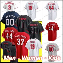 Men Women Hunter Greene 44 Elly De La Cruz Jersey Baseball Joey Votto Tyler Stephenson Morgan Tyler Stephenson Senzel Pete Rose Barry Larkin Custom Black shirt