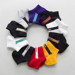 10 Pairs Lot Women Men Socks Ankle Soft Cotton for Ladies Basketball Sport Black White Spring European Style Fashion Hosiery New309S