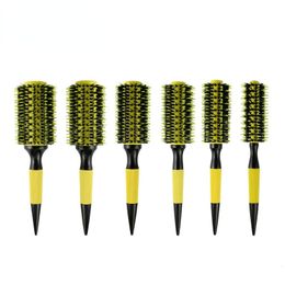 Hair Brushes 16PCS Wooden Round Hair Comb Brush with Wild Boar Bristles Mixed Nylon Styling Tool Ceramic Ionic Hairbrush Professional 230701