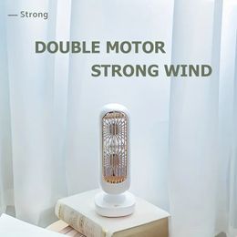 1pc Tower Fan Usb Mini Portable Double Leaf Small Fan Home Student Dormitory Office Desktop Fan Gift, Summer Cooling Machine