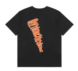 Designer Mens T-shirt Juice Wrld x Neon Juice Co branded Short Sleeve Women and Men Neon Orange Kids' Fun Big V T-shirt Cotton Loose T-shirt Top Clothing Pullover Tees