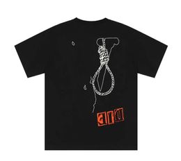 Designer Couples T-shirt Large V Letter Logo Hanging Rope Cover Print T-shirts Loose Hip Hop T-shirt for Men and Women Short Sleeve T-shirt Top Clothing Pullover Tees