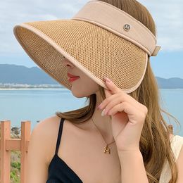 Women'S Sun Hat Version Of Sunscreen Breathable Empty Top Large Edge Sunshade Sunscreen Large Eave