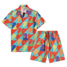 Summer Designers Bowling Shirts Mens Geometric Square G print light blue silk Hawaiian shirt Casual Shirts Men Slim Fit Short Sleeve Dress tee top intt;l g