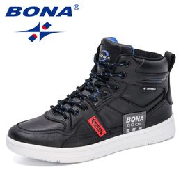 Dress Shoes BONA Designers Skateboarding Men High Top Sneakers Sports Walking Man Street Jogging Footwear 230630
