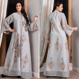 Ethnic Clothing MD 2021 Abayas For Women Dubai Muslim Kaftan Sequin Embroidery Elegant Gowns Plus Size African Boubou Islamic Kimo227s