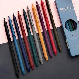 Design 1PCS Triangle Retro Gel Pen 0.5mm Refill 10 Colours Available School Student Learning Supplies Office Stationery Tool