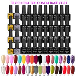 False Nails 3627189PCSSet Gel Nail Polish 8ml Semi-Permanent Varnish With Base and Top Coat For Nail Art Professional Gel 230701