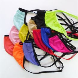 Mens Sexy Posing Thong Pouch Triangle back G7992 stretchy soft silky semi C thru narrow waist237b