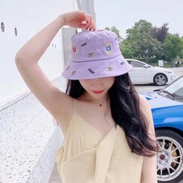 New Bear Embroidery Pattern Cotton Fisherman Cap Women's Fishing Bucket Hat Summer Outdoor Panama Fashion Hip Hop Chapeau