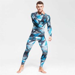 S-4XL Top quality thermal underwear men underwear sets compression fleece sweat quick drying thermo underwear men clothing 211025279h