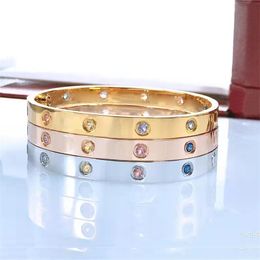 designer bracelet for women Uniform size Colour diamond bracelets luxury fashion Bangle titanium steel Diamond Jewellery gifts Have Logo