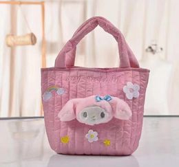 Kawaii Pink White Melody Cinnamo roll HandBag Girl Cute Soft Accessories bag with plush kawaii