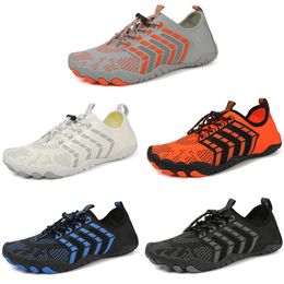 2023 Anti-slip wear resistant casual mesh wading shoes men black gray blue white orange trainers outdoor for all terrains color5