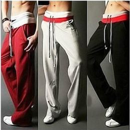 Nuovi uomini di estate alla moda pantaloni sportivi da jogging larghi pantaloni da jogging tuta allenamento allentato maschio casual pantaloni lunghi con coulisse in esecuzione Lon297K