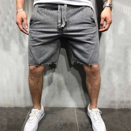 Men's Shorts Men Shorts Wild Style Solid Color Ripped Short Pants Jogger Workout Shorts Men Z230703