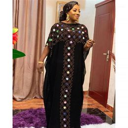 MD Size Loose Caftan Abayas Black Abaya Dubai Turkey Muslim Hijab Dress Djellaba Woman Moroccan Boubou Arabic Evening Gowns1278S