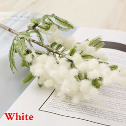 Dried Flowers Fake Artificial Yellow Mimosa Cherry Fruit Branch Wedding Home Table Decoration Flower